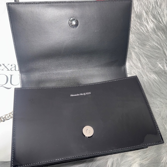 Alexander McQueen Black Patton Leather Shoulder Bag~w/COA - Picture 8 of 16